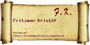Fritzman Kristóf névjegykártya