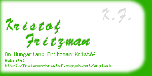 kristof fritzman business card